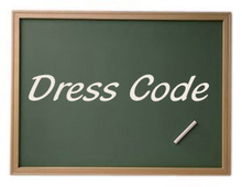 Chalkboard with Dress Code text graphic