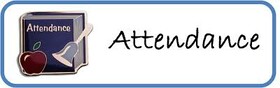 Attendance book and bell graphic